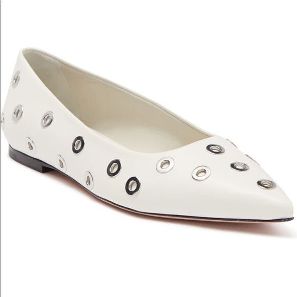 BOSS Hugo Boss Rose Grommet Studdet  ballet flat all leather size 5, new - Picture 2 of 16